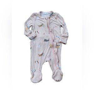 Angel Dear Szize 0-3 Months Dog Print Ruffle Bamboo Footie Pajamas Sleeper
